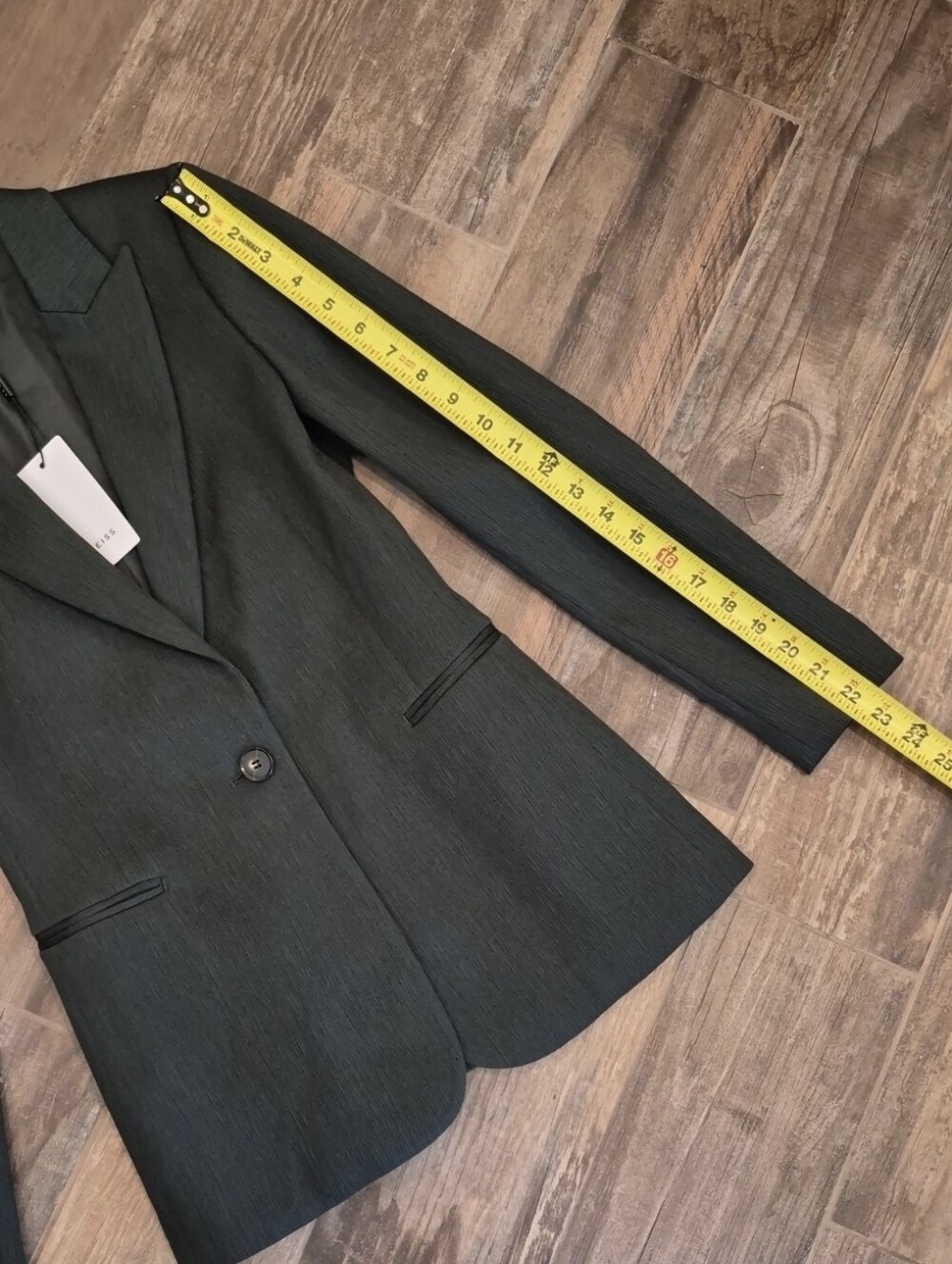 0/2 Reiss Neya Textured Tailored Fully Lined Blazer, Petrol Blue Hunter Green - Picture 9 of 14